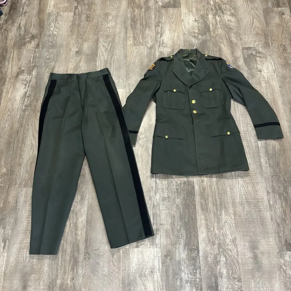 Vtg 1950s US Army Officers Class A Dress Green Uniform Suit 38th Infantry Patch